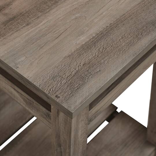 Walker Edison 18" Gray Wash Farmhouse Trim Side Table